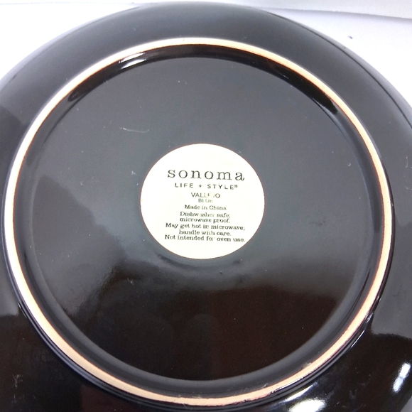 Set Of 2 Sonoma Lifestyles Blue Vallejo Style 8" Salad Plates/Bread Dishes - Picture 2 of 8